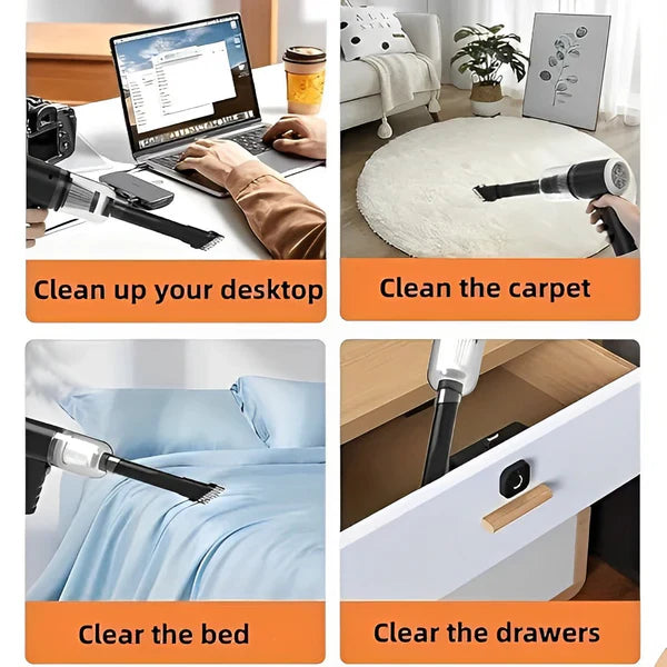 Mini Portable 3 In 1 Powerful Cordless Vacuum Cleaner Duster Blower Air Pump